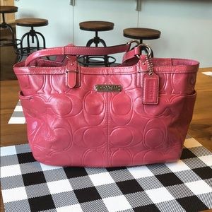 Patent leather pink blush Coach handbag